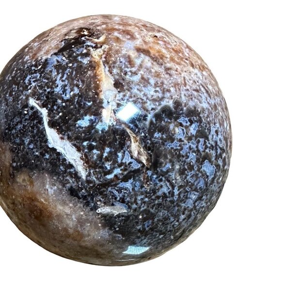 Sphere Agatized Petrified Dinosaur Bone Lapidary Polished 212 grams 2.25" D - Picture 2 of 9